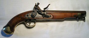 Click to enlarge a very good New Land flintlock service pistol dated 1800
